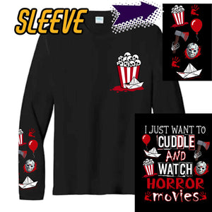 Cuddle & watch Horror Movies W/sleeve/ Pocket/ Back  option