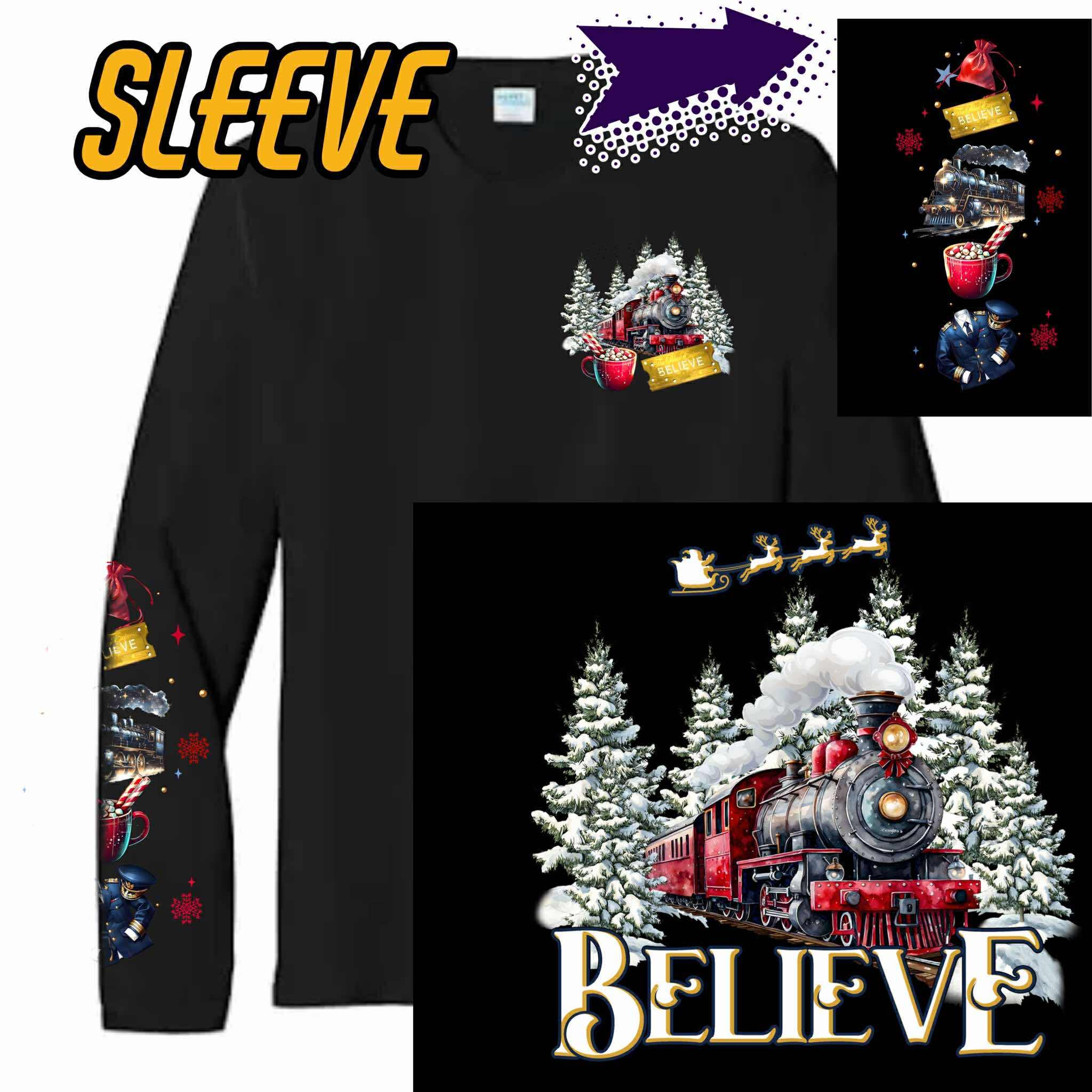 Train Pocket w/ Express Sleeve & Believe (Back)