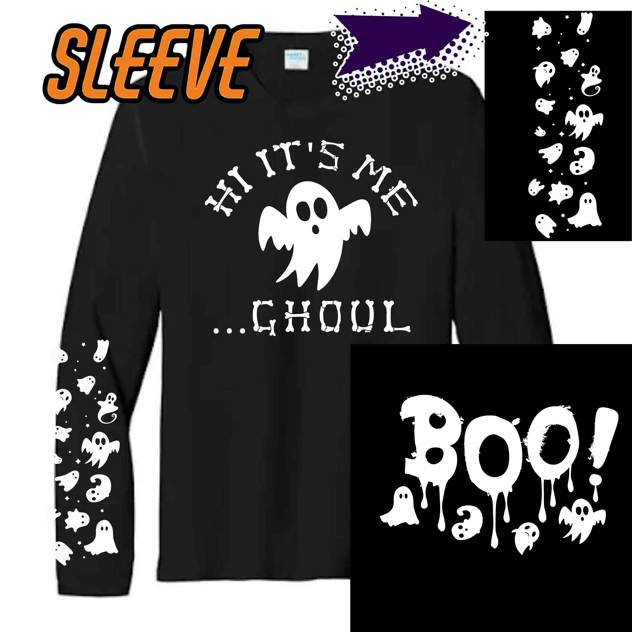 Spooky ghoul W/sleeve/front/back option