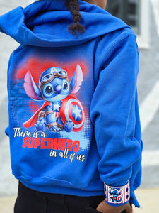 Super Blue Alien w/ Shield pocket design ( TODDLER & YOUTH SIZES)
