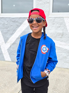 Super Blue Alien w/ Shield pocket design ( TODDLER & YOUTH SIZES)