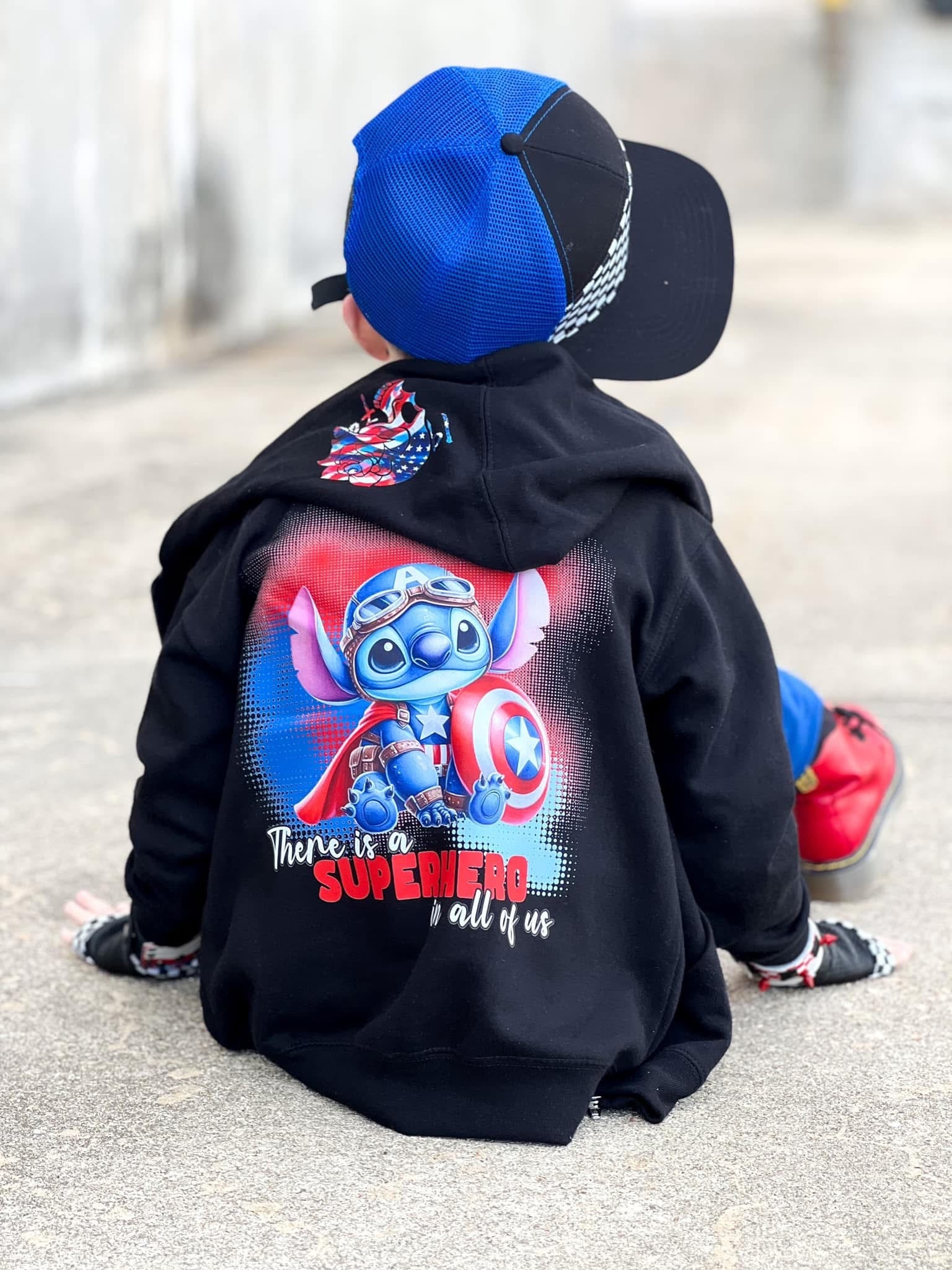 Super Blue Alien w/ Shield pocket design ( TODDLER & YOUTH SIZES)