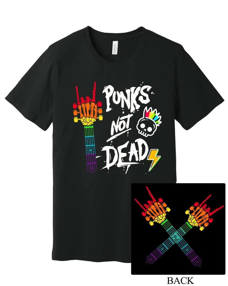 Rainbow Guitar Punk’s Not Dead (front) w/ Guitars (Back)