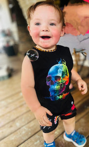Rainbow Smoking Skull