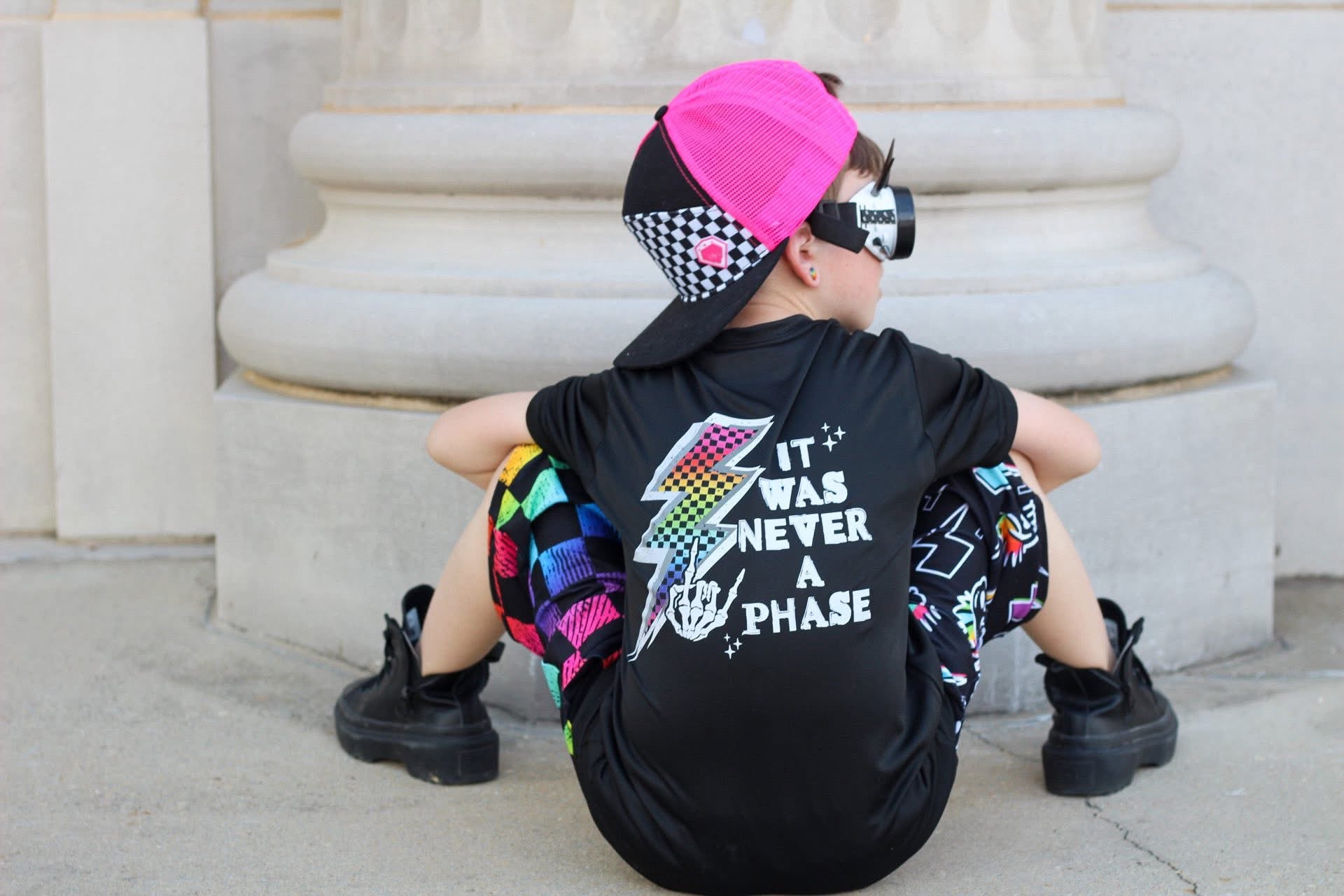 Rainbow Bolt & Skelly Dude (Front) w/ It Was Never a Phase (Back)