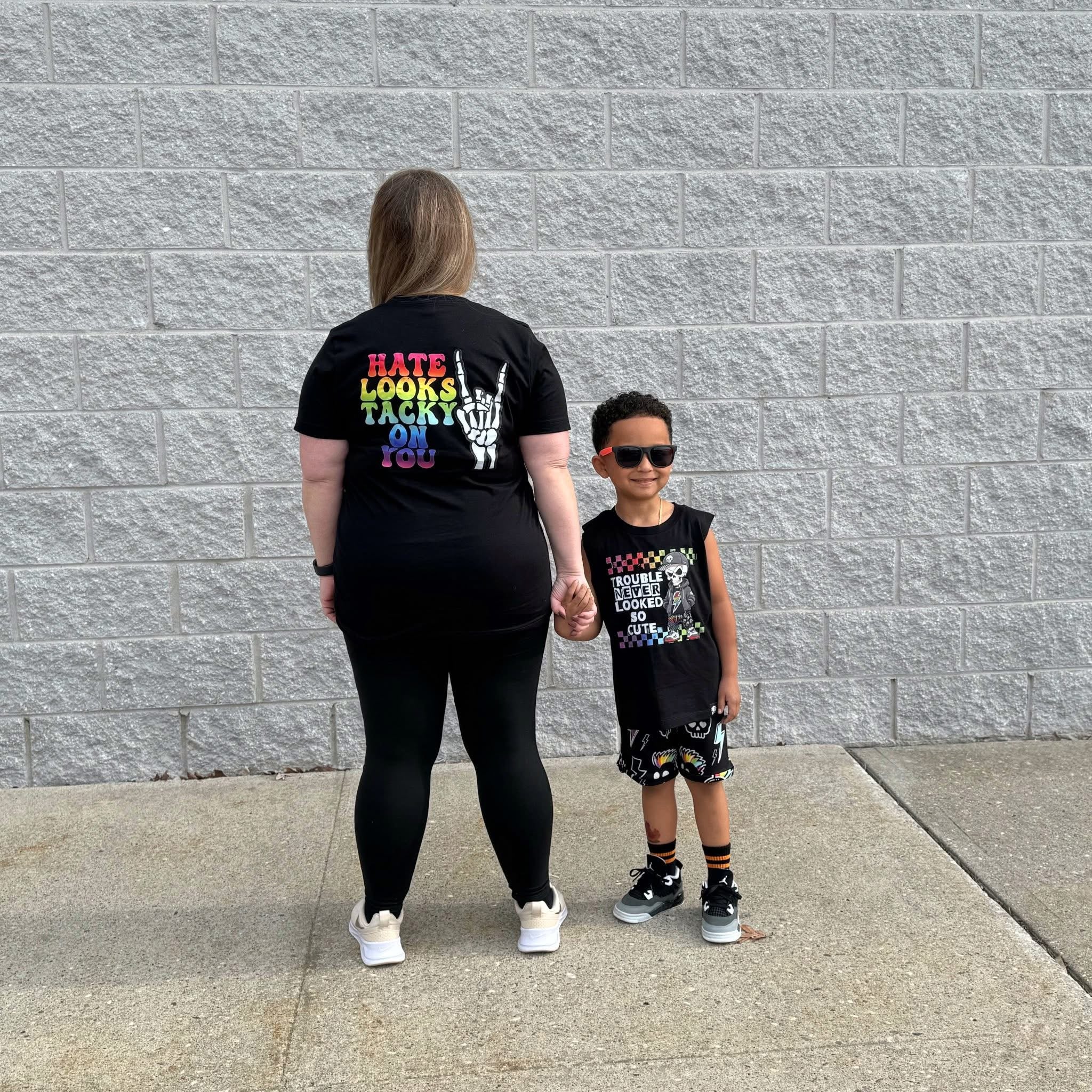Rainbow Skelly Hand Pocket w/ Hate Looks Tacky On You (Back)