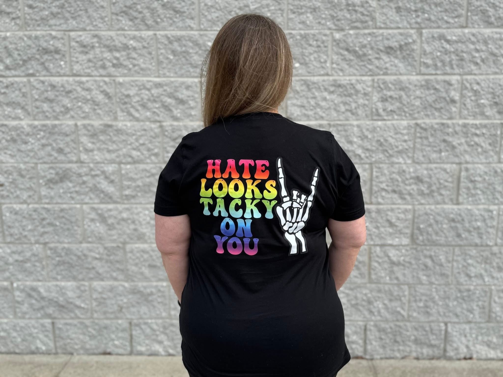 Rainbow Skelly Hand Pocket w/ Hate Looks Tacky On You (Back)