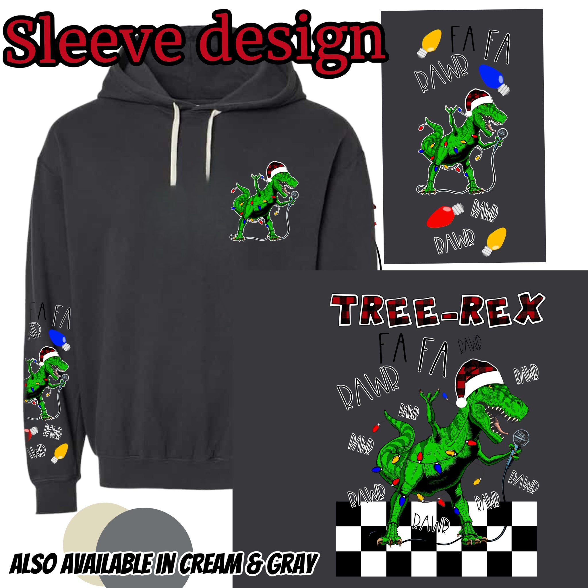 Rex (Pocket) w/ Tree-Rex (back) & Rex Sleeve Design