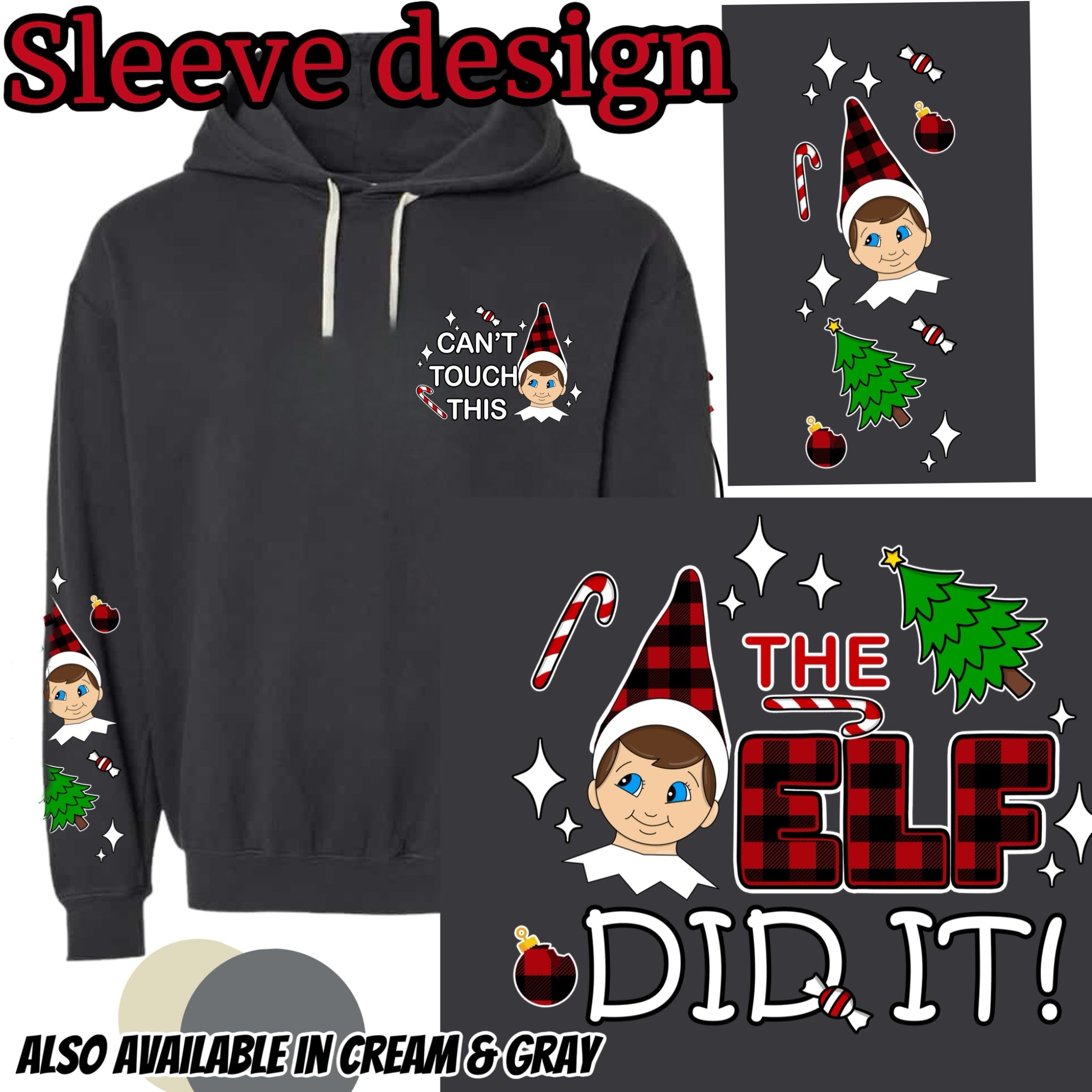 Elf (Pocket) w/ The Elf Did It (back) & Elf Sleeve Design