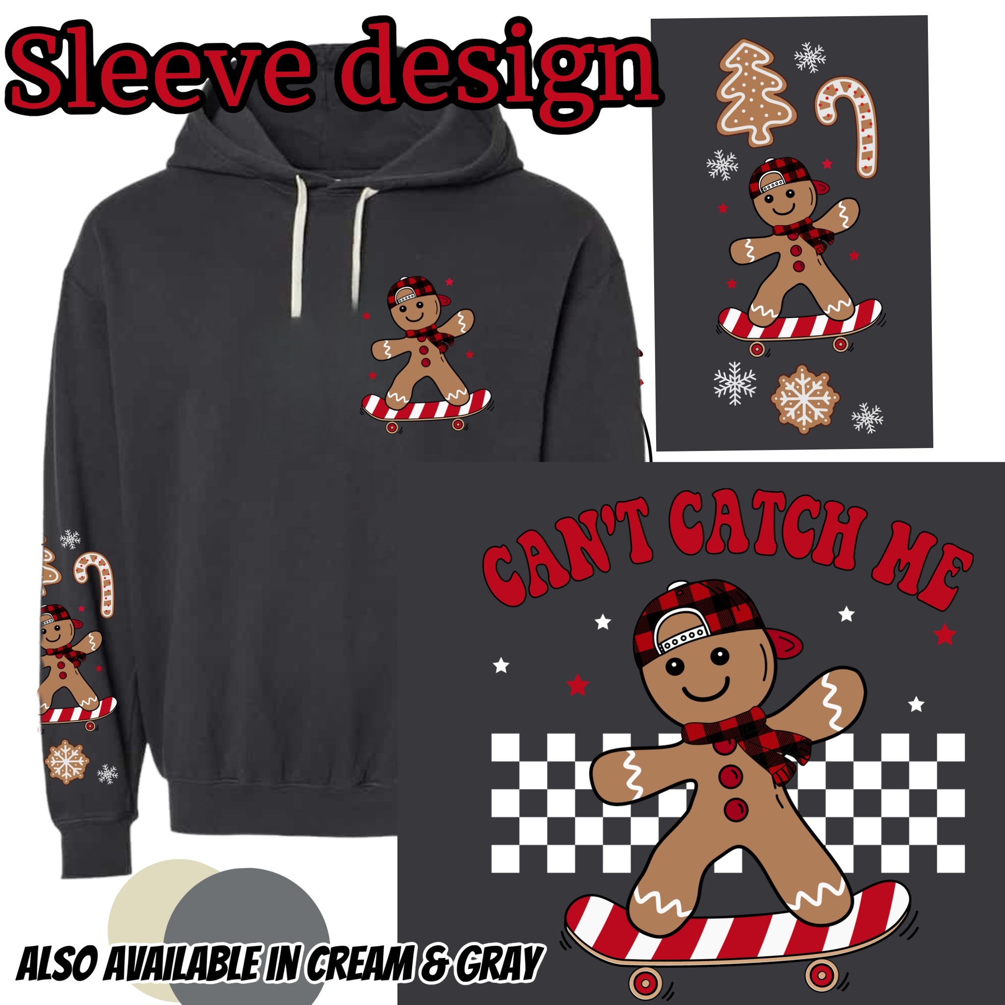 Skater (Pocket) w/ can’t Catch Me (back) & Skater Sleeve Design