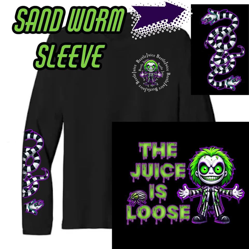BJ (Pocket) w/ Juice is Loose (back) & Sandworm (sleeve)