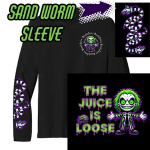 BJ (Pocket) w/ Juice is Loose (back) & Sandworm (sleeve)
