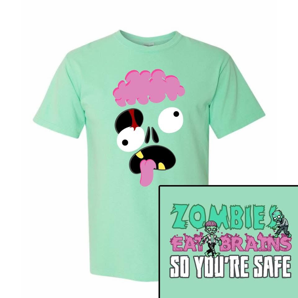 Zombie Face (Front) w/ Zombies Eat Brains (Back)