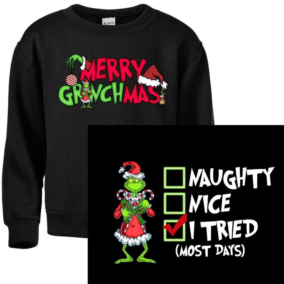 Merry (Front) w/ Naughty, Nice, I Tried (Back)