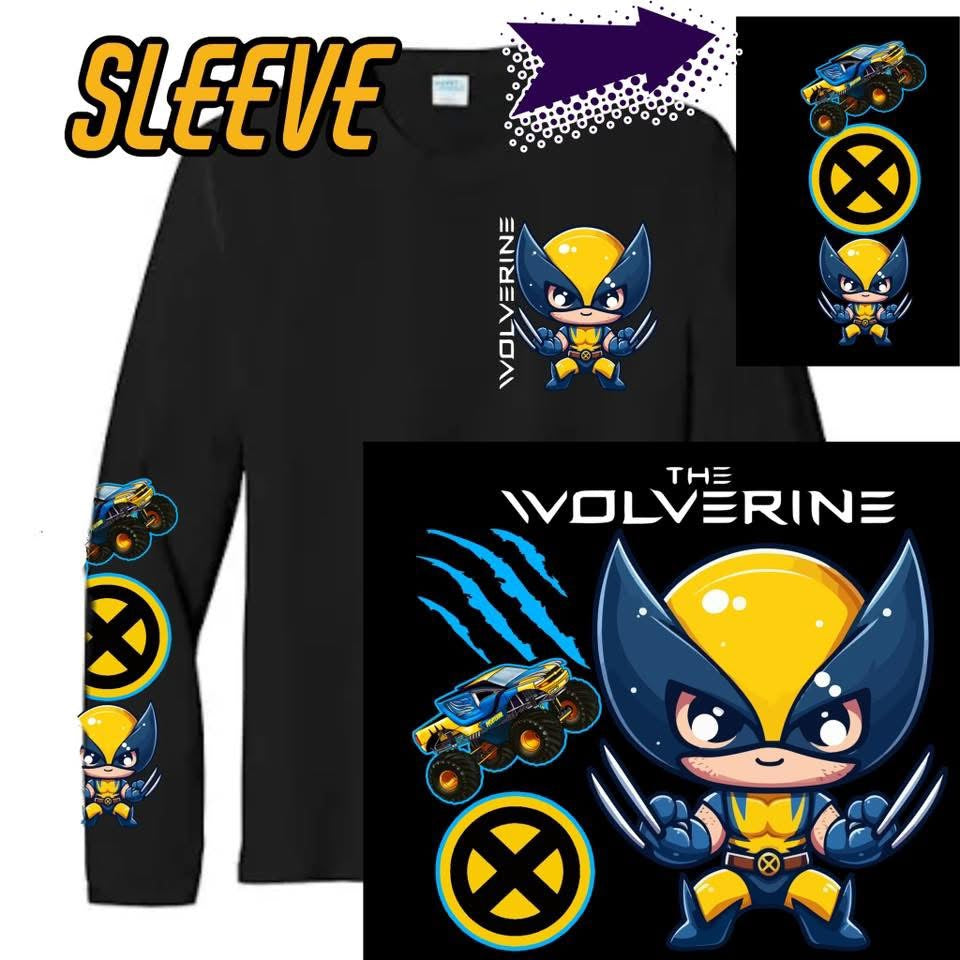 Wolverine (Front) w/ W Blades (back) & W Icons Sleeve Design